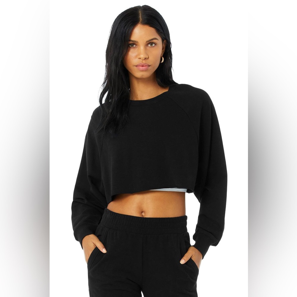 Alo Yoga Cropped Sweater - Black | Size Medium